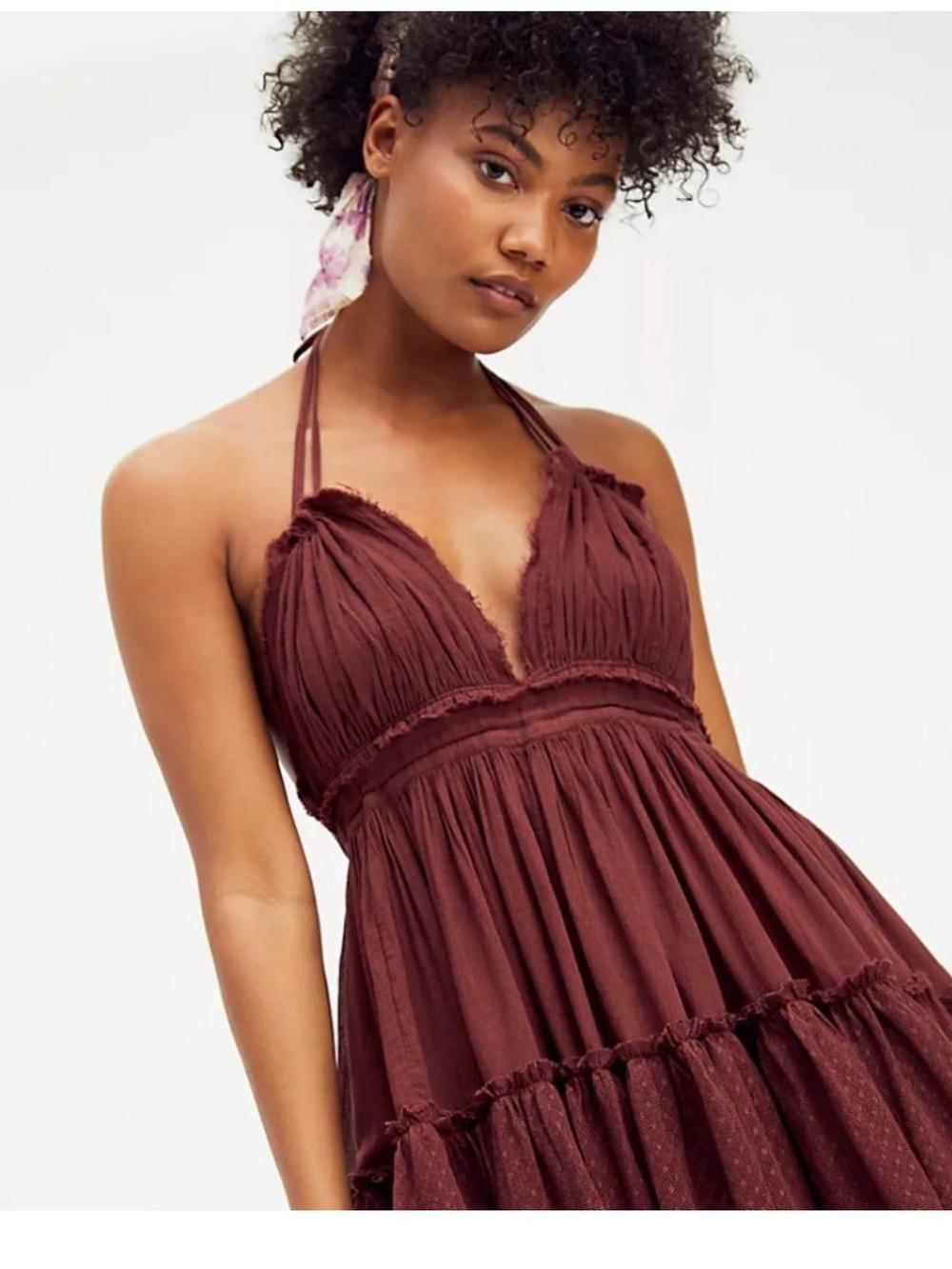 Free People brown 100° mini dress